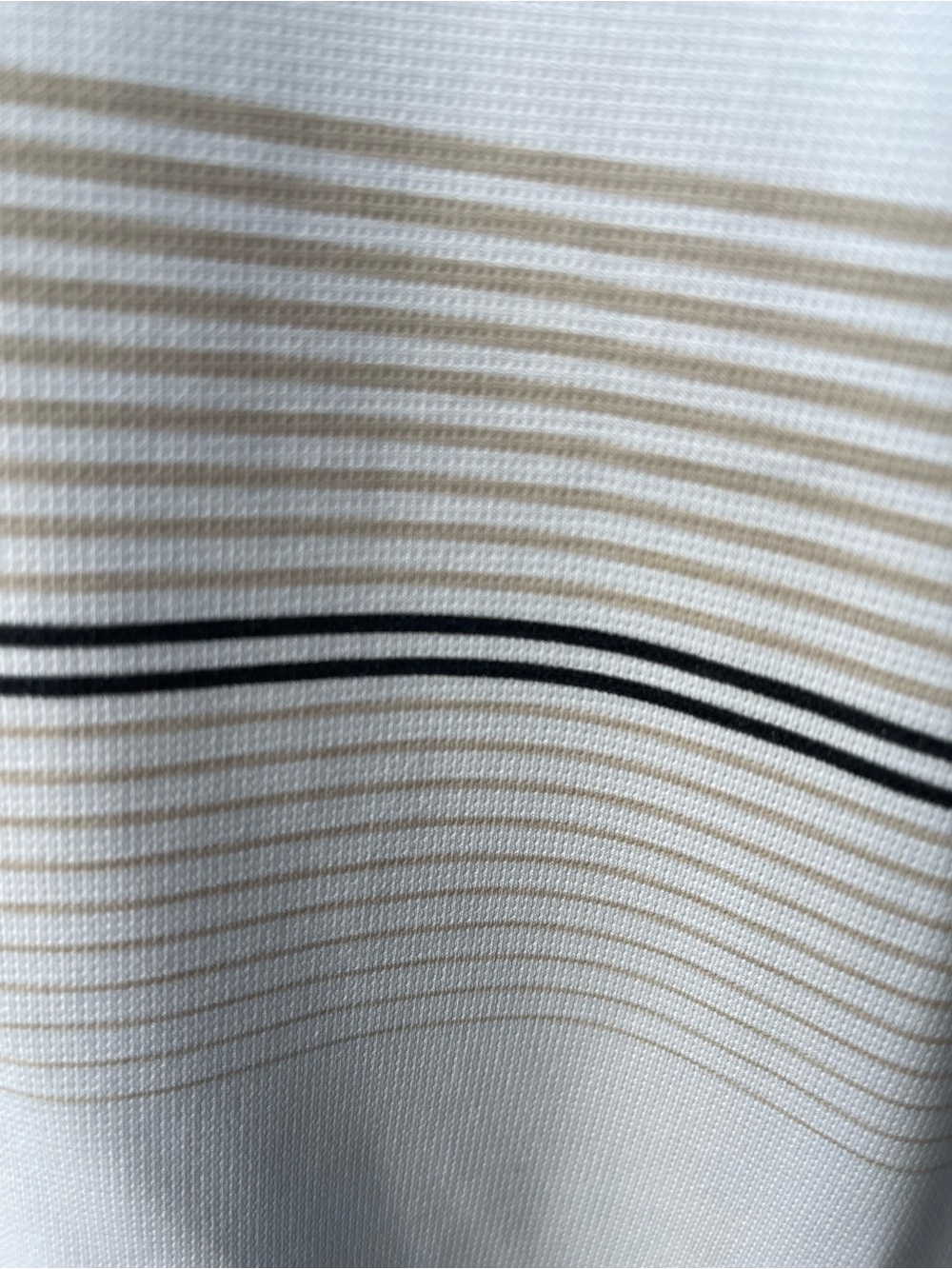Ben Hogan Performance Golf Collection White Polo with Tan and Black Stripes - Picture 2 of 8